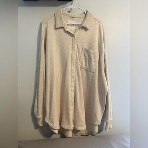 Aerie Cream Button-Up Cardigan